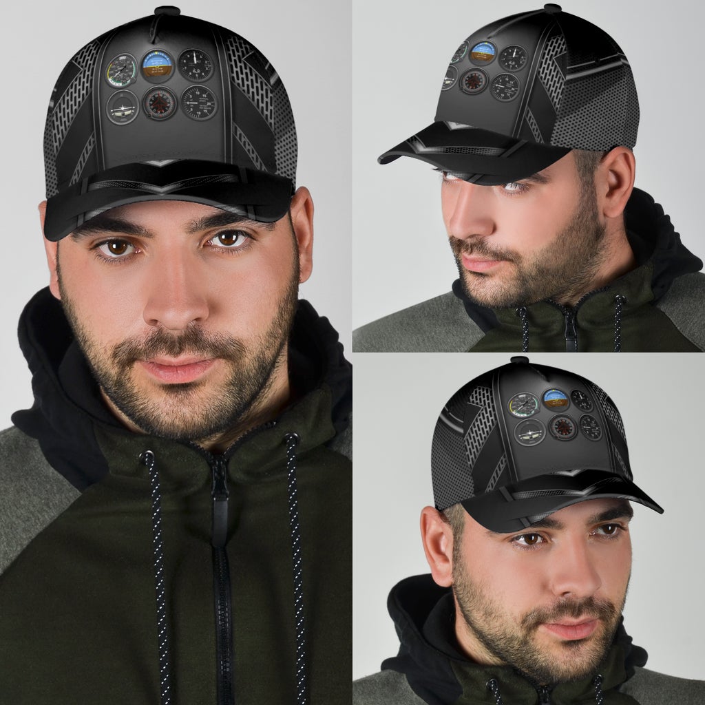 Pilot Silver Pattern Aviation Classic Cap For Outdoor Activities Weekend Trips And Casual Wear