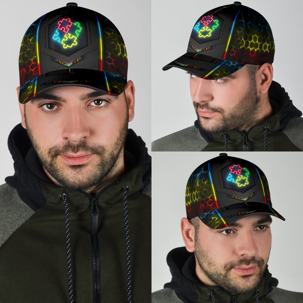 Autism Neon Flag Carbon Classic Cap For Daily Styling Weekend Travel And Outdoor Activities