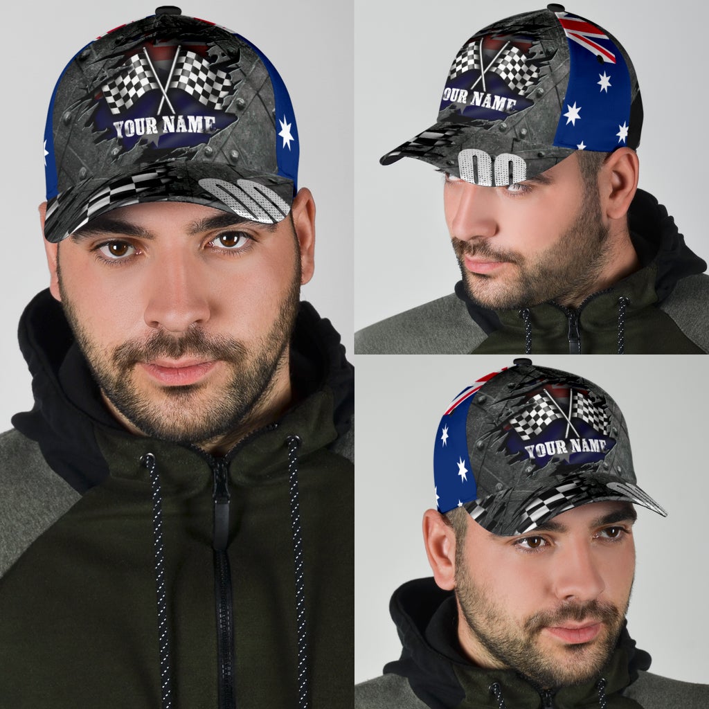 Custom Australian Crack Racing Classic Cap For Nature Lovers Travel And Casual Daily Styling
