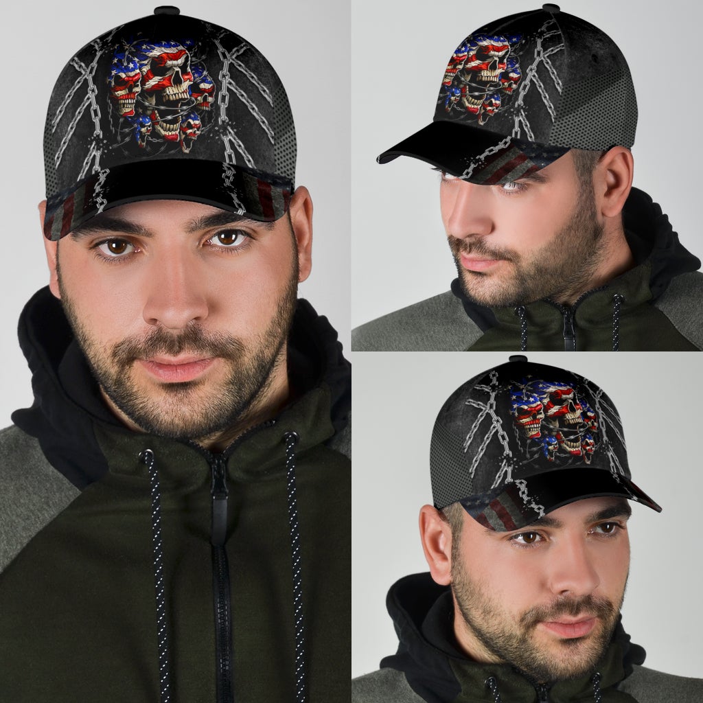 Skull American Flag Patriotic Classic Cap For Daily Comfort Outdoor Fun And Weekend Vacations