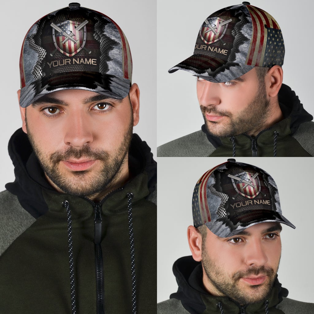 Custom American Baseball Shield Classic Cap For Travel Holidays Parties And Relaxed Casual Styling