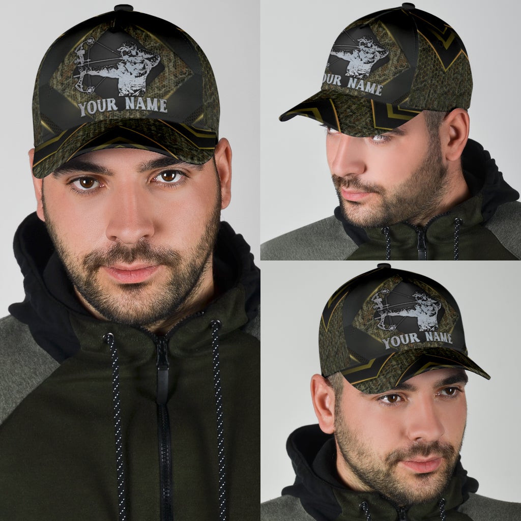 Custom Bowhunter Archery Personalized Name Classic Cap For Everyday Outfits Coastal Travel And Gift Giving