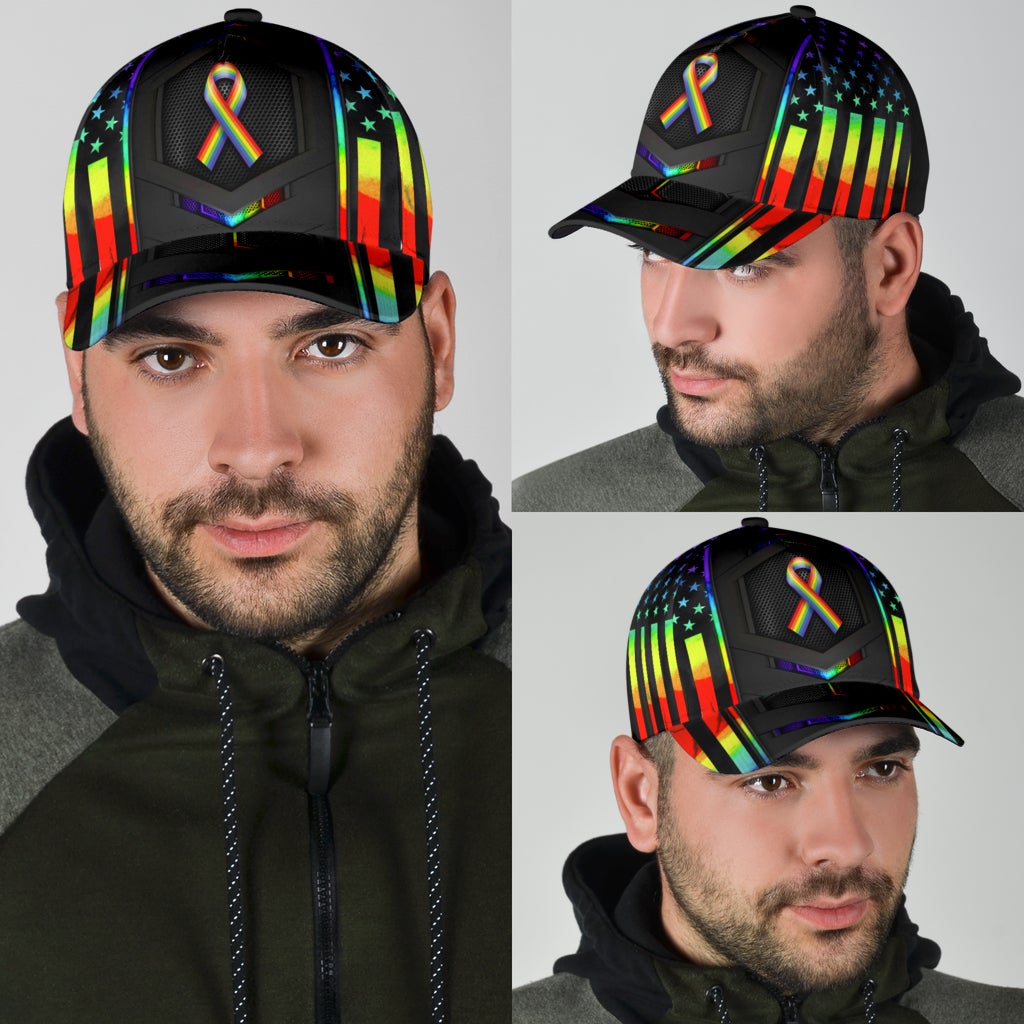 LGBT Ribbon Carbon Pride Classic Cap For Travel Holidays Parties And Relaxed Casual Styling