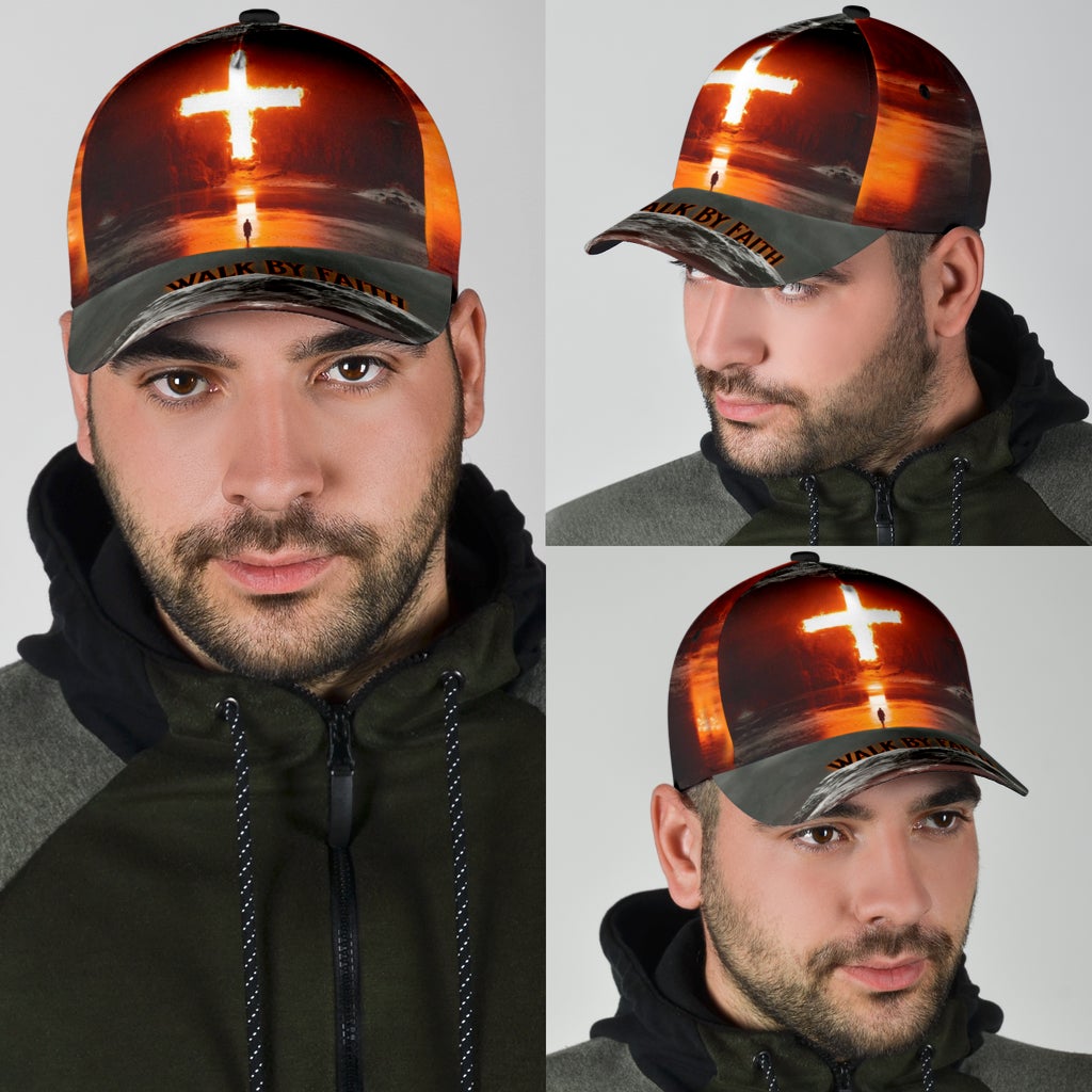 Walk By Faith Message Classic Cap For Travel Adventures Weekend Wear And Casual Style