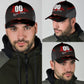 Custom Red Checked Racing Personalized Name Number Classic Cap For Weekend Travel Outdoor Events And Casual Outfits