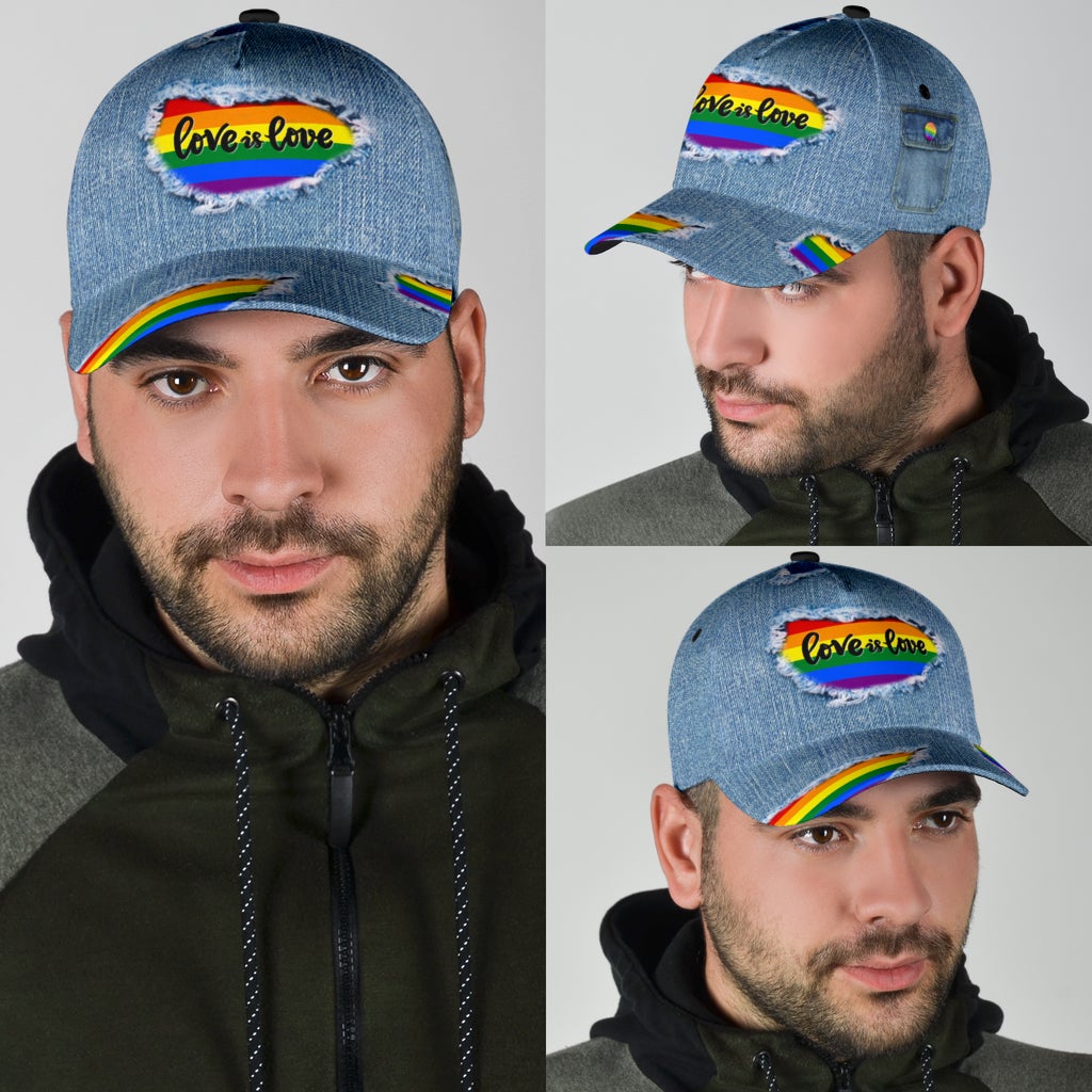 Love Is Love Jean Pride Pattern Classic Cap For Weekend Travel Outdoor Events And Casual Outfits