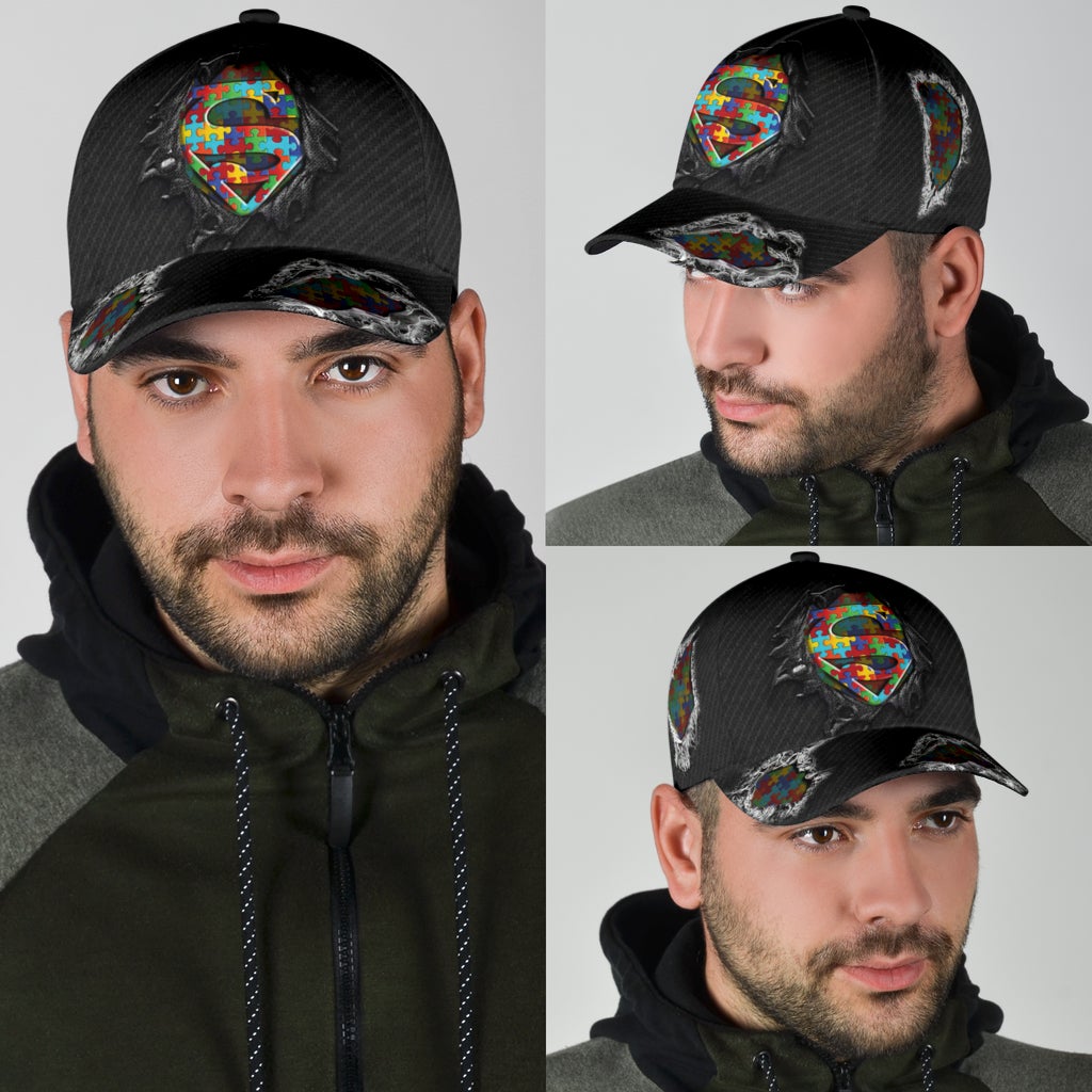 Autism Jean Pattern Awareness Classic Cap For Everyday Outfits Coastal Travel And Gift Giving