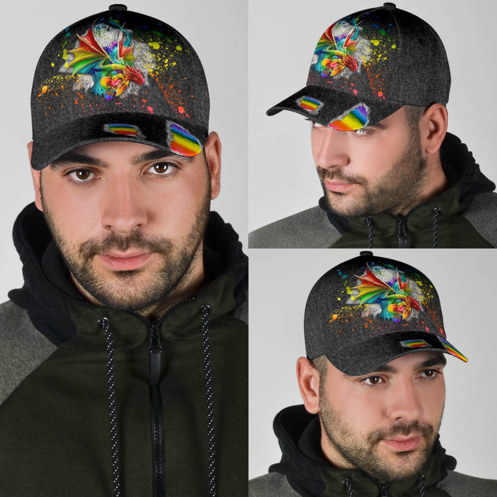Love Is Love Dragon Jean Pattern Classic Cap For Comfortable Casual Wear Holidays And Outdoor Trips