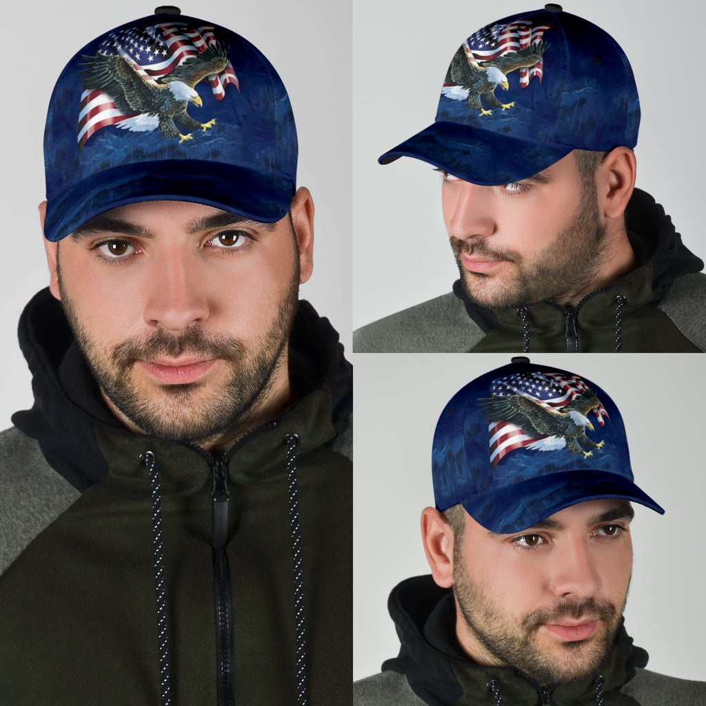 Eagle Blue Freedom Bird Classic Cap For Everyday Wear Vacations And Seasonal Activities