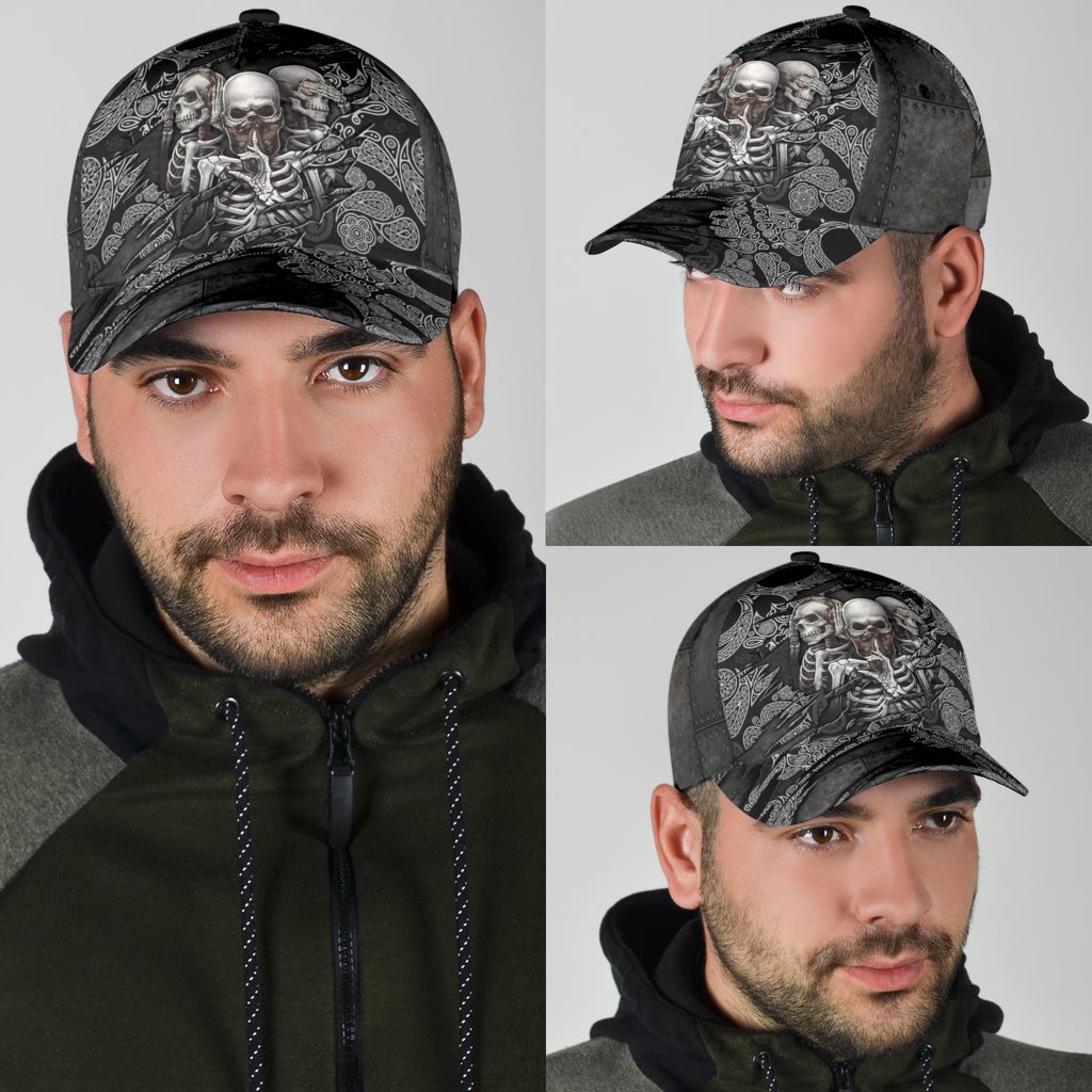 Evil Skull No Senses Classic Cap For Holiday Adventures Parties And Comfortable Styling