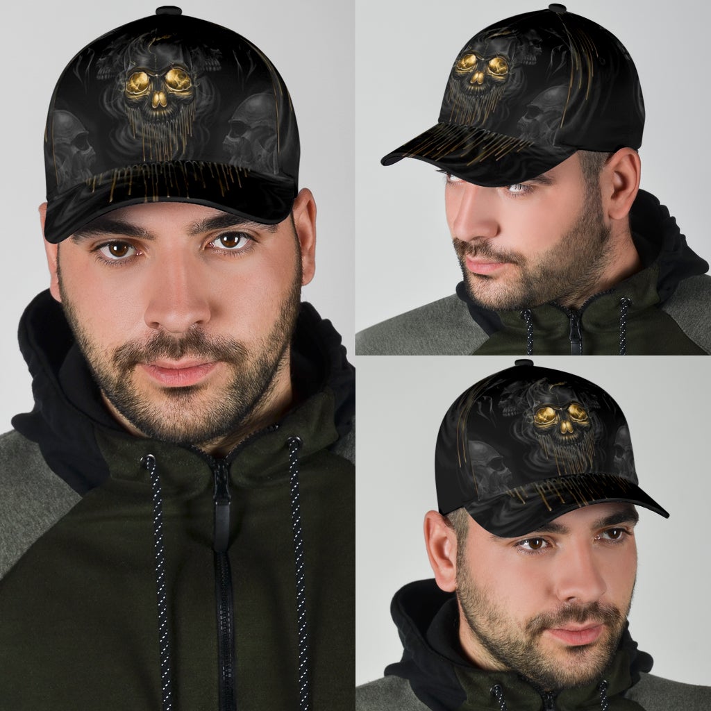 Skull Melting Dark Art Classic Cap For Comfortable Daily Wear Travel And Weekend Outings