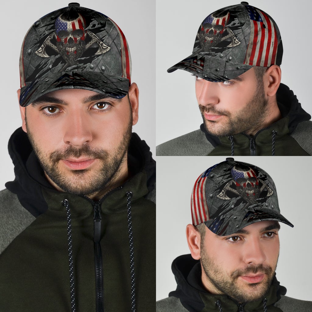 Viking American Flag Classic Cap For Seasonal Outings Outdoor Adventures And Daily Wear