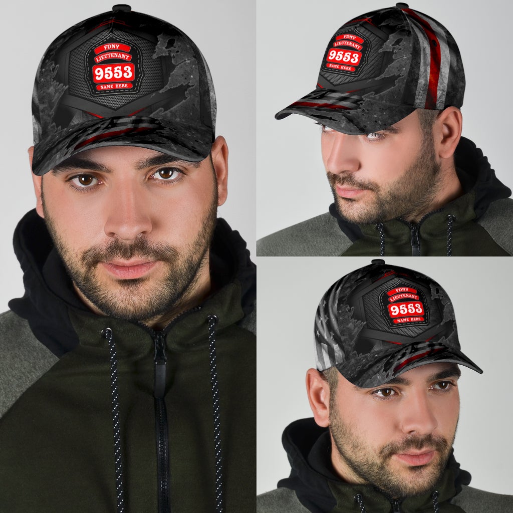 Custom Firefighter Badge Name Number Classic Cap For Festivals Vacations Outdoor Fun And Daily Comfort