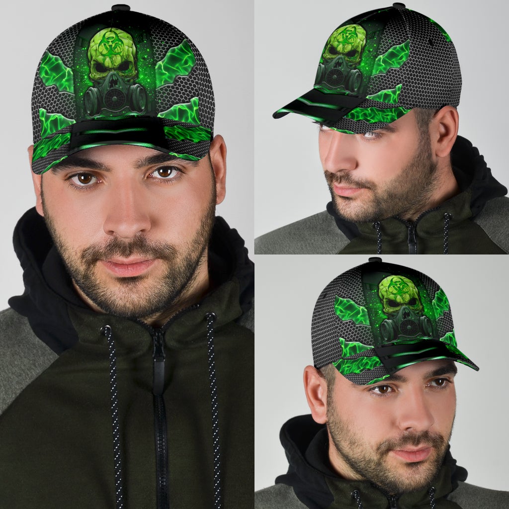 Green Skull Electric Pattern Classic Cap For Festivals Holidays And Comfortable Everyday Wear