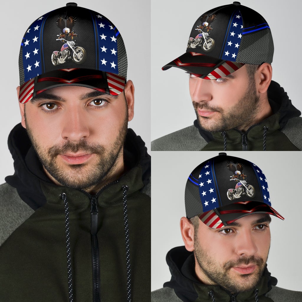 Motorcycle Biker American Eagle Classic Cap For Everyday Outfits Coastal Travel And Gift Giving