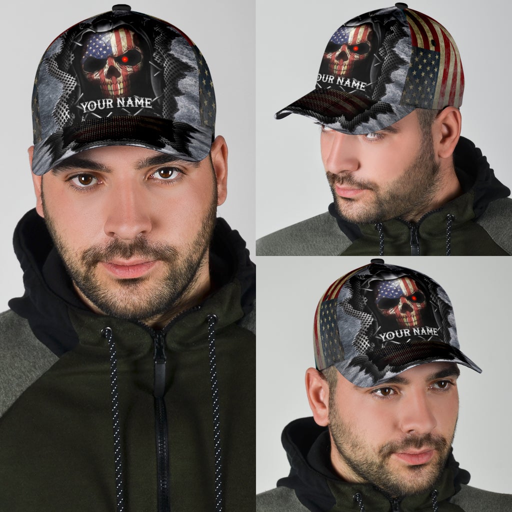 Custom Skull American Crack Classic Cap For Casual Gatherings Travel And Thoughtful Gift Giving