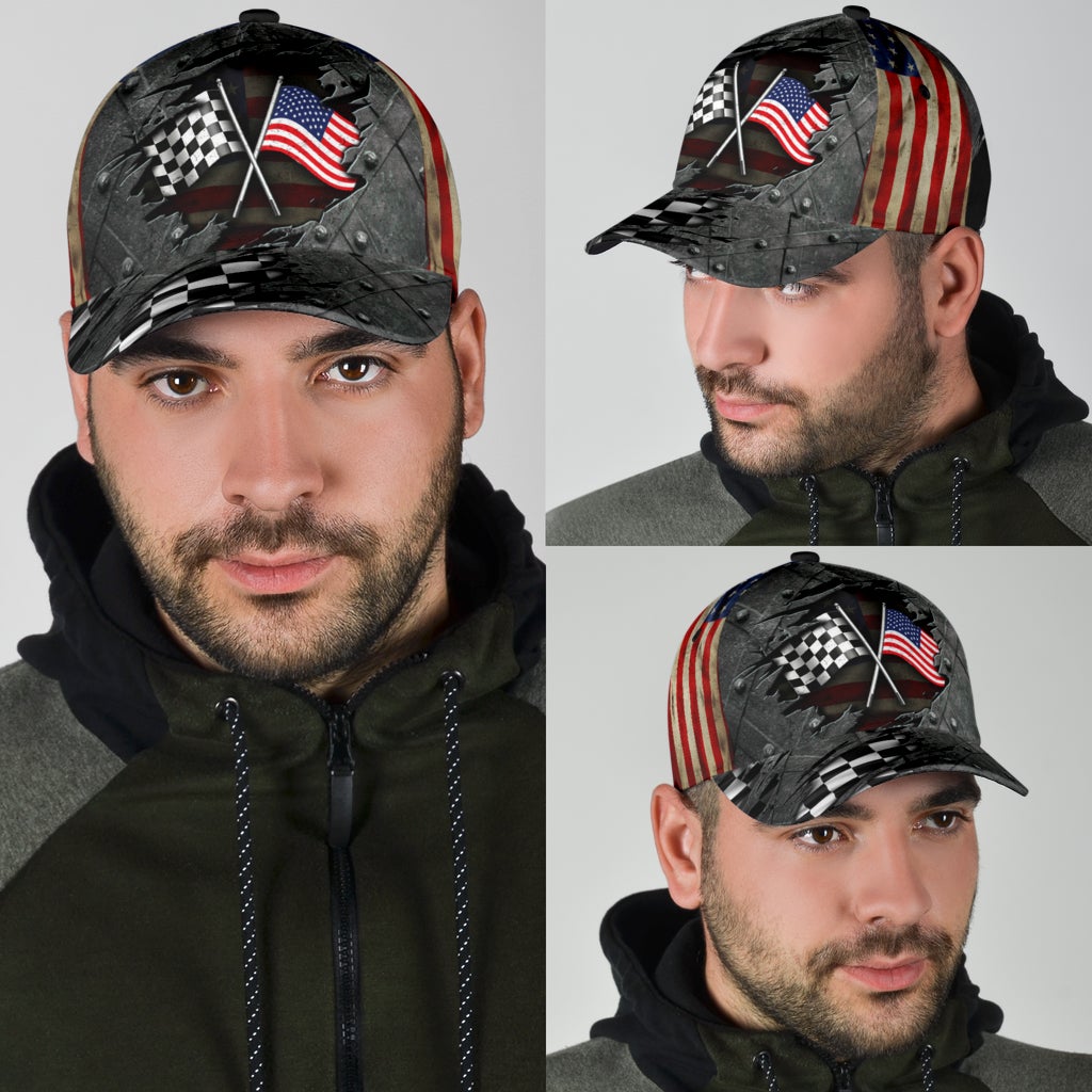 Love American Racing Crack Pattern Classic Cap For Weekend Outings Holidays And Thoughtful Gifting