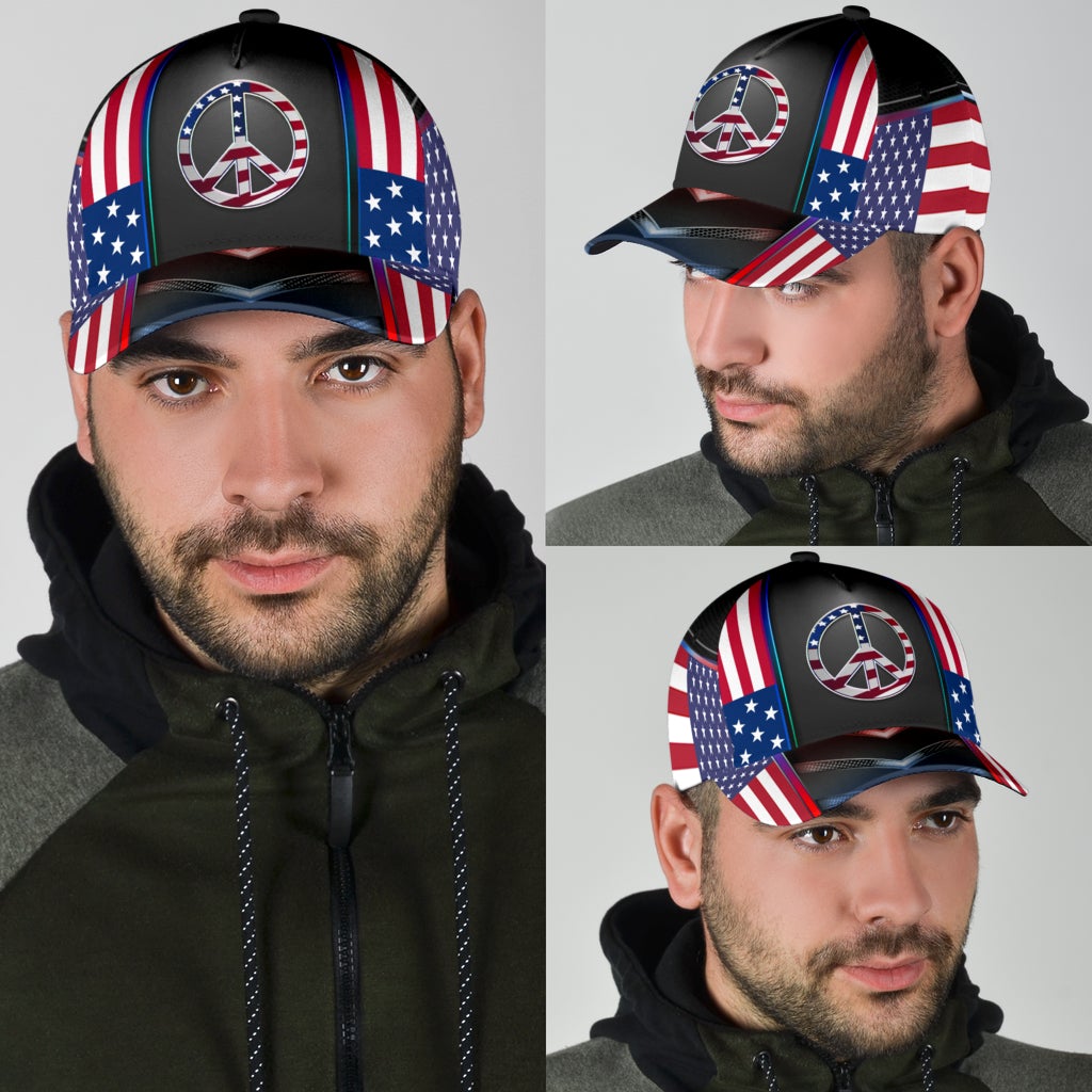 Peace American Freedom Classic Cap For Daily Styling Weekend Travel And Outdoor Activities
