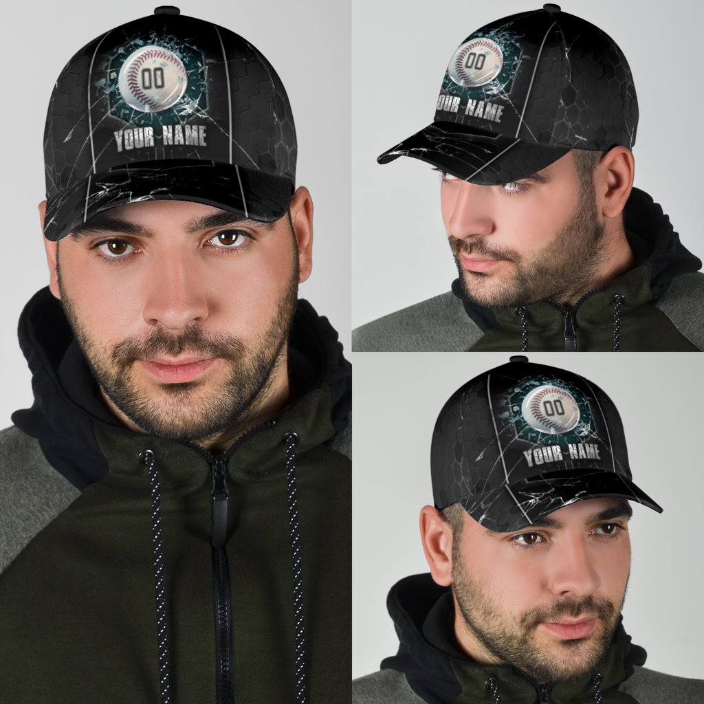 Custom Baseball Breaking Personalized Name Number Classic Cap For Everyday Wear Vacations And Seasonal Activities