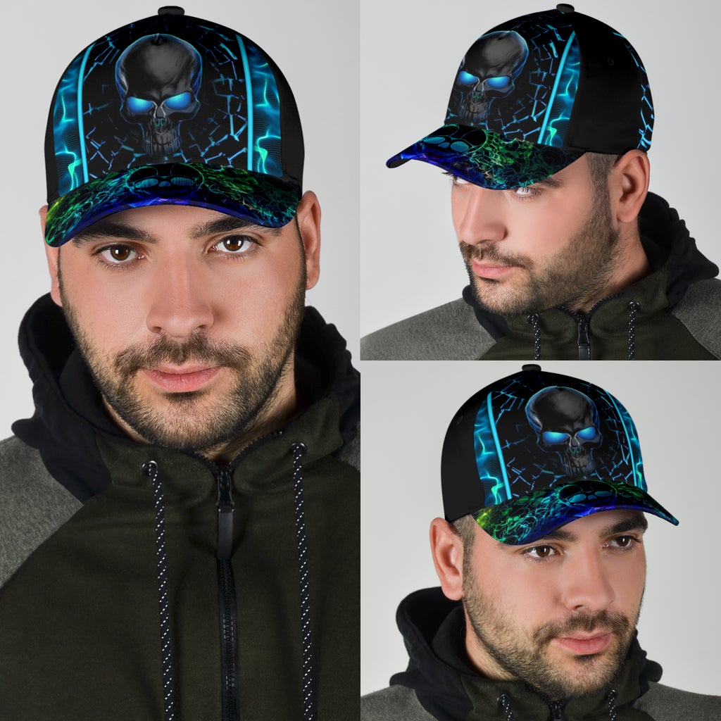 Neon Texture Skull Modern Classic Cap For Vacation Style Outdoor Activities And Daily Comfort