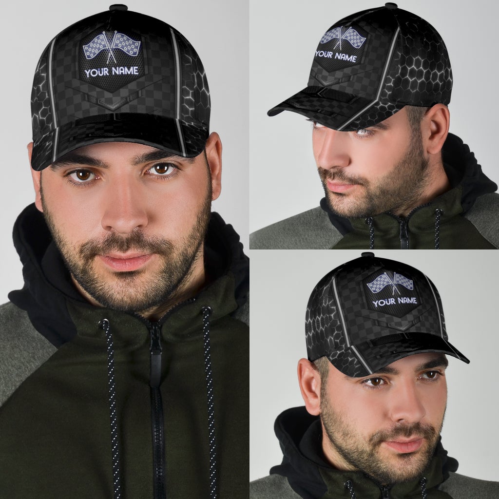 Custom Neon Racing Pattern Personalized Name Classic Cap For Weekend Travel Outdoor Events And Casual Outfits