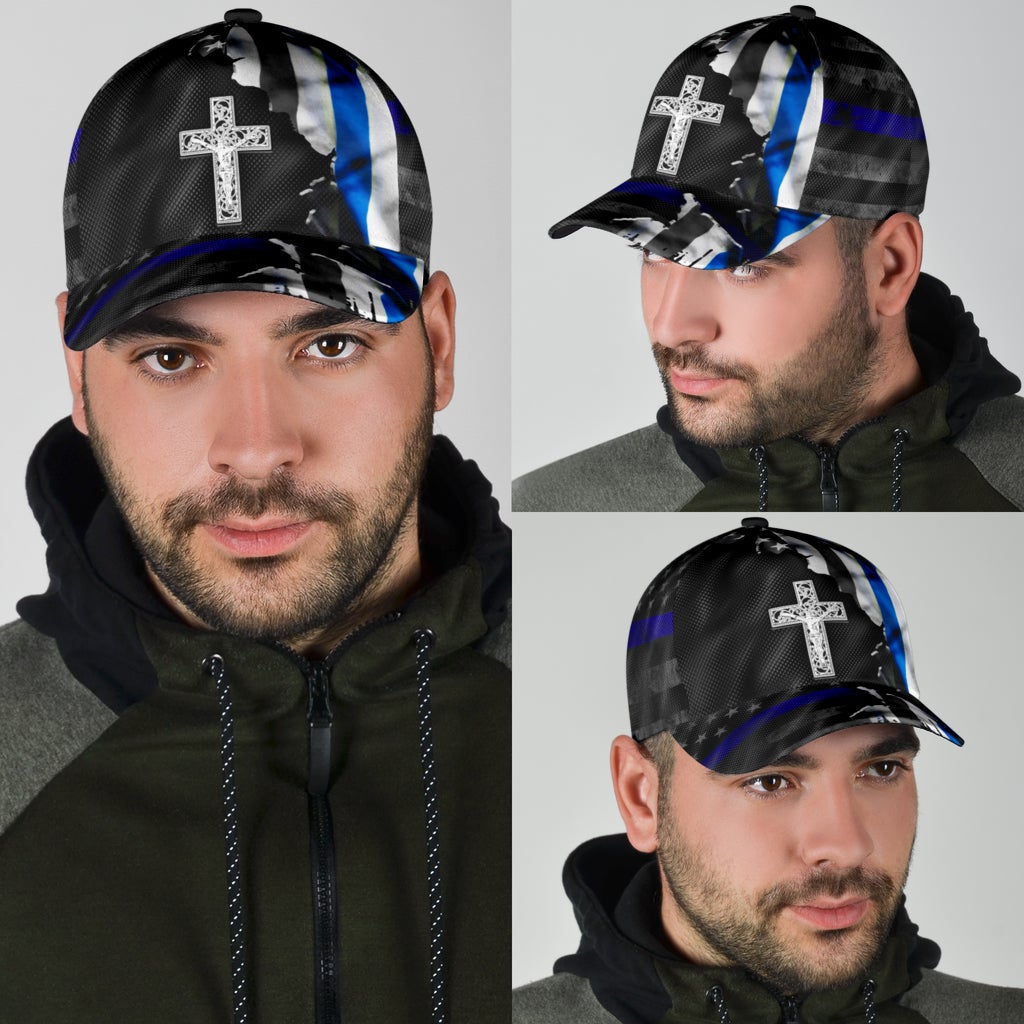 Blue Flag Faith Cross Classic Cap For Weekend Adventures Festivals And Gift Giving
