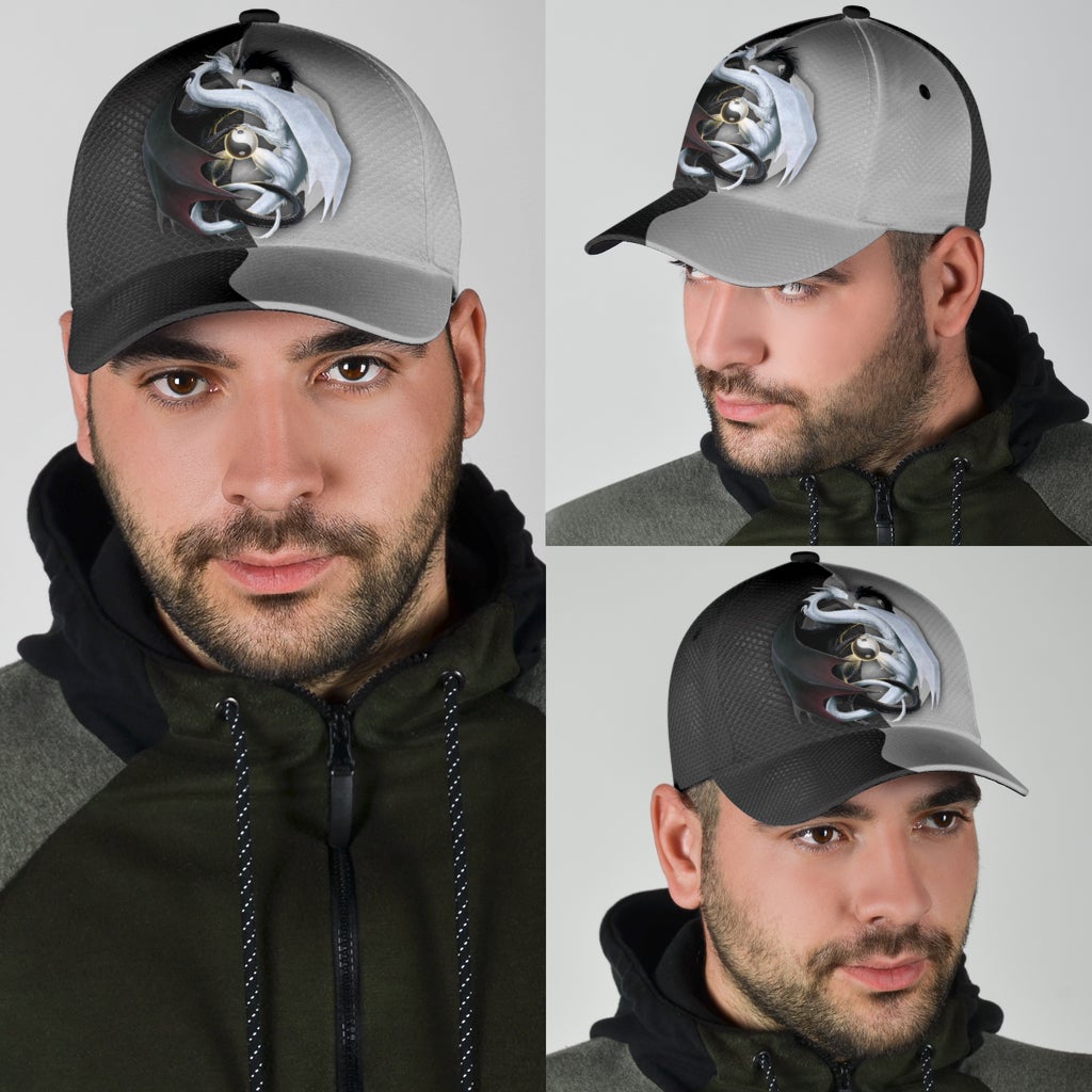 Dragon Black White Classic Cap For Beach Travel Outdoor Events And Relaxed Casual Wear