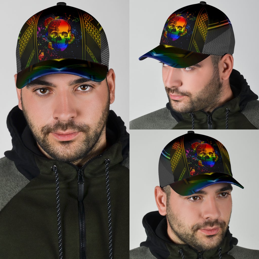 LGBT Skull Rose Pride Art Classic Cap For Comfortable Casual Wear Holidays And Outdoor Trips