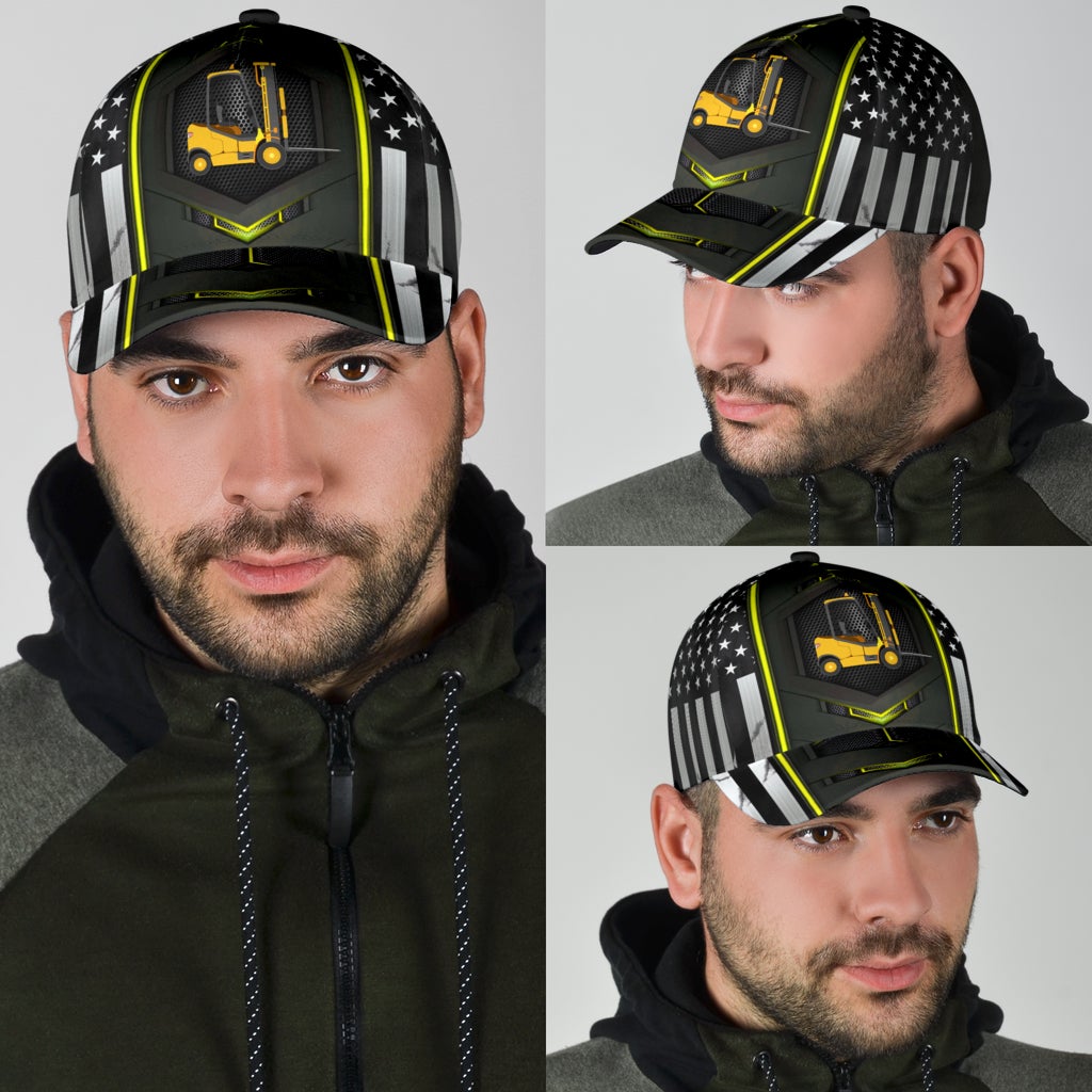 Forklift Truck Flag Carbon Classic Cap For Nature Lovers Travel And Casual Daily Styling