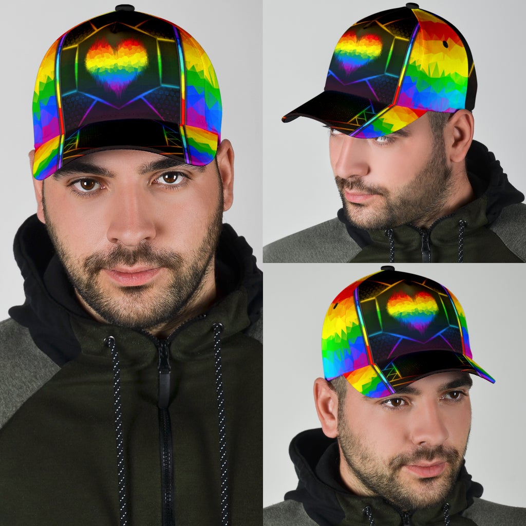 LGBT Heart Polygon Pride Symbol Classic Cap For Weekend Outings Holidays And Thoughtful Gifting