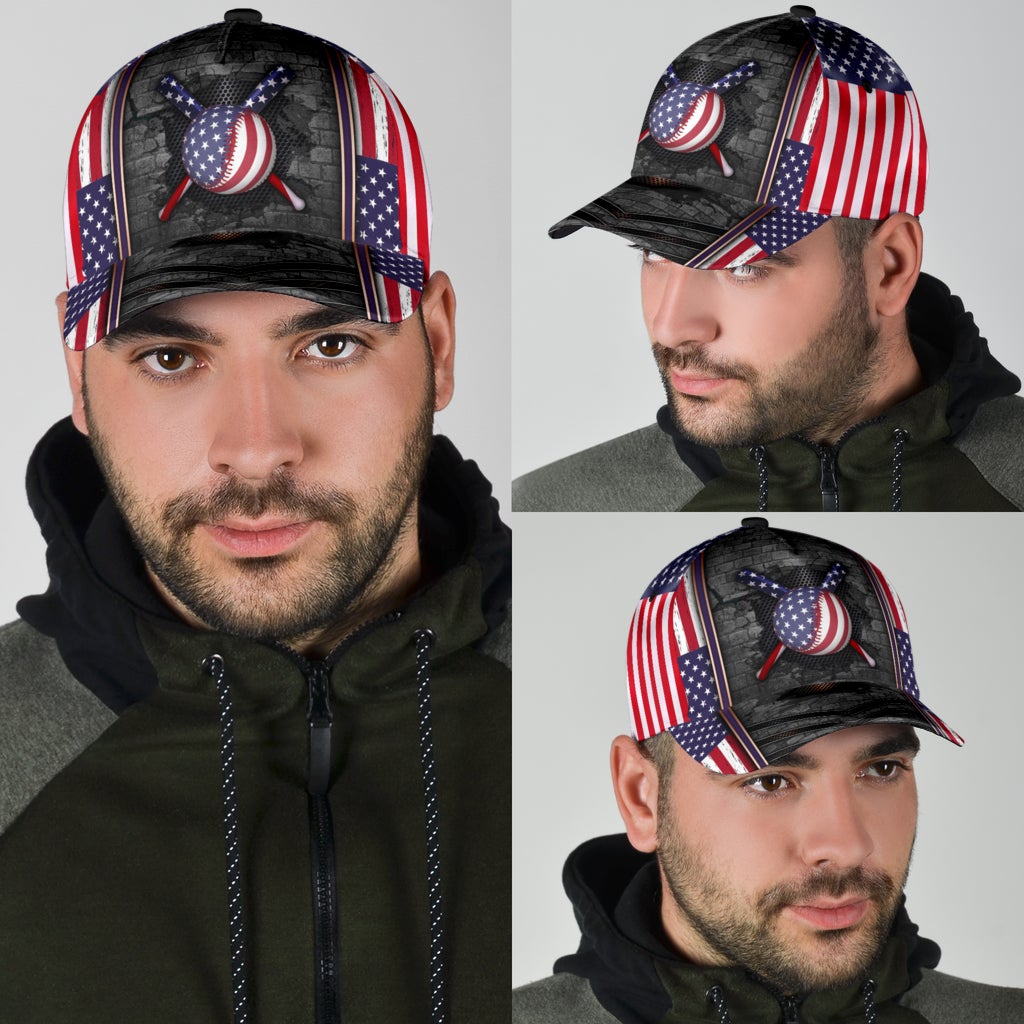 Baseball Wall Crack Pattern Classic Cap For Daily Comfort Outdoor Fun And Weekend Vacations