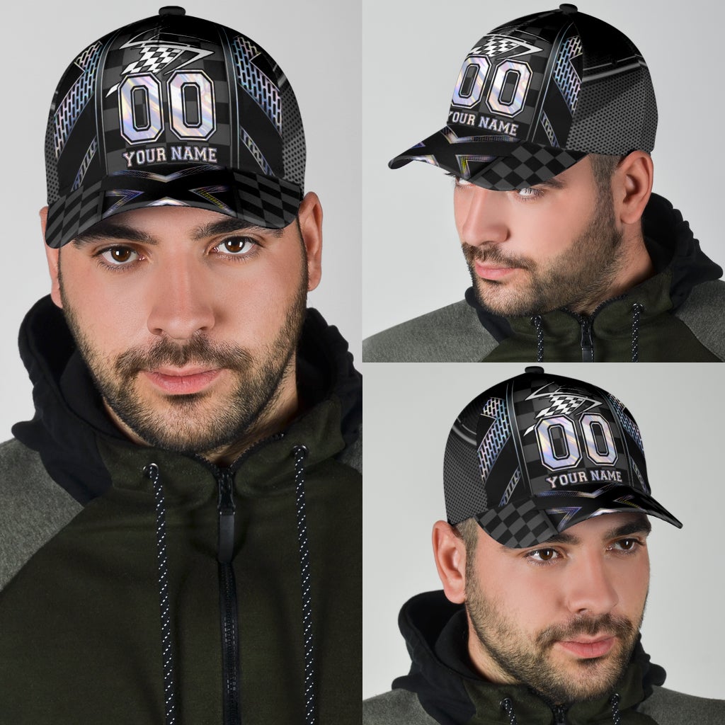 Custom Racing Hologram Personalized Name Number Classic Cap For Casual Adventures Parties And Seasonal Styling