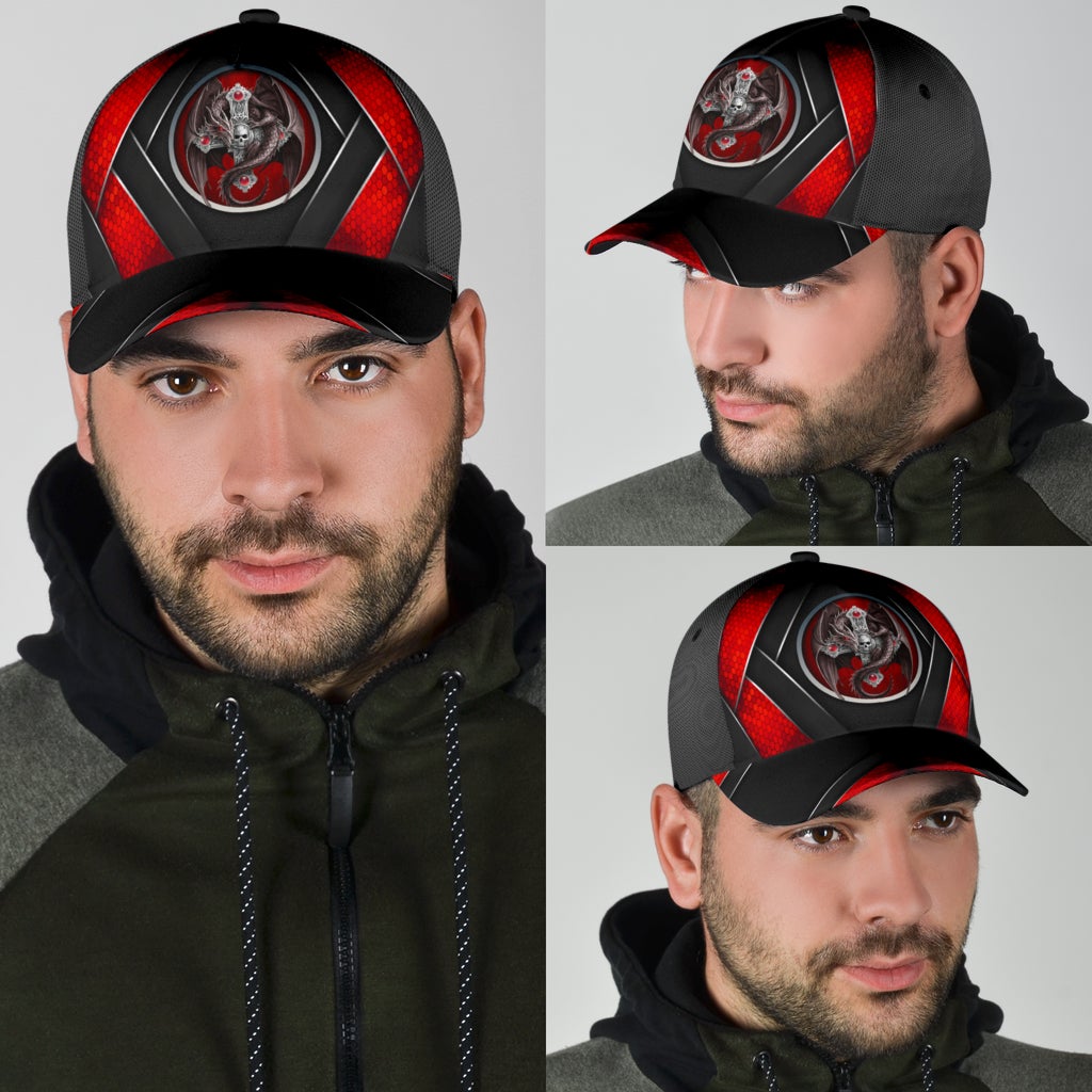 Dragon Skull Metal Classic Cap For Festivals Holidays And Comfortable Everyday Wear