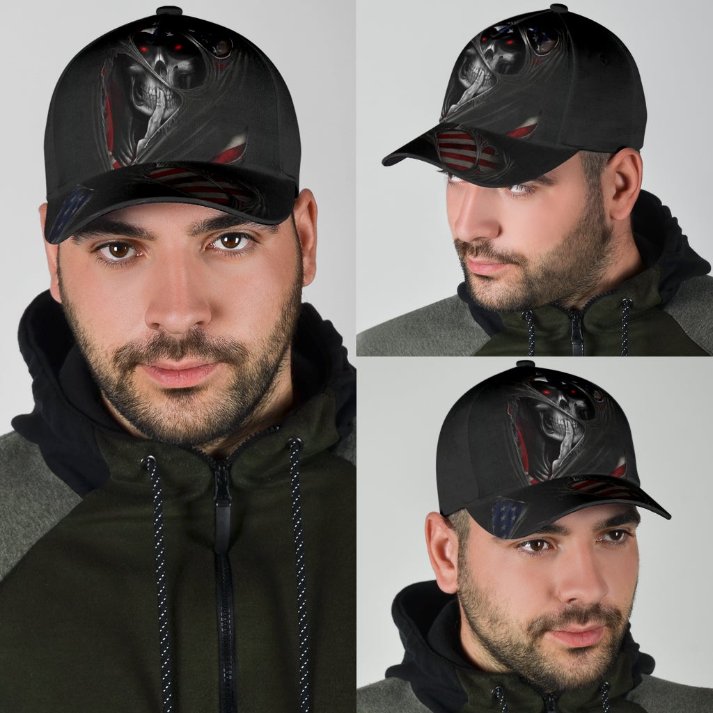 Skull Torn American Flag Classic Cap For Casual Gatherings Travel And Thoughtful Gift Giving