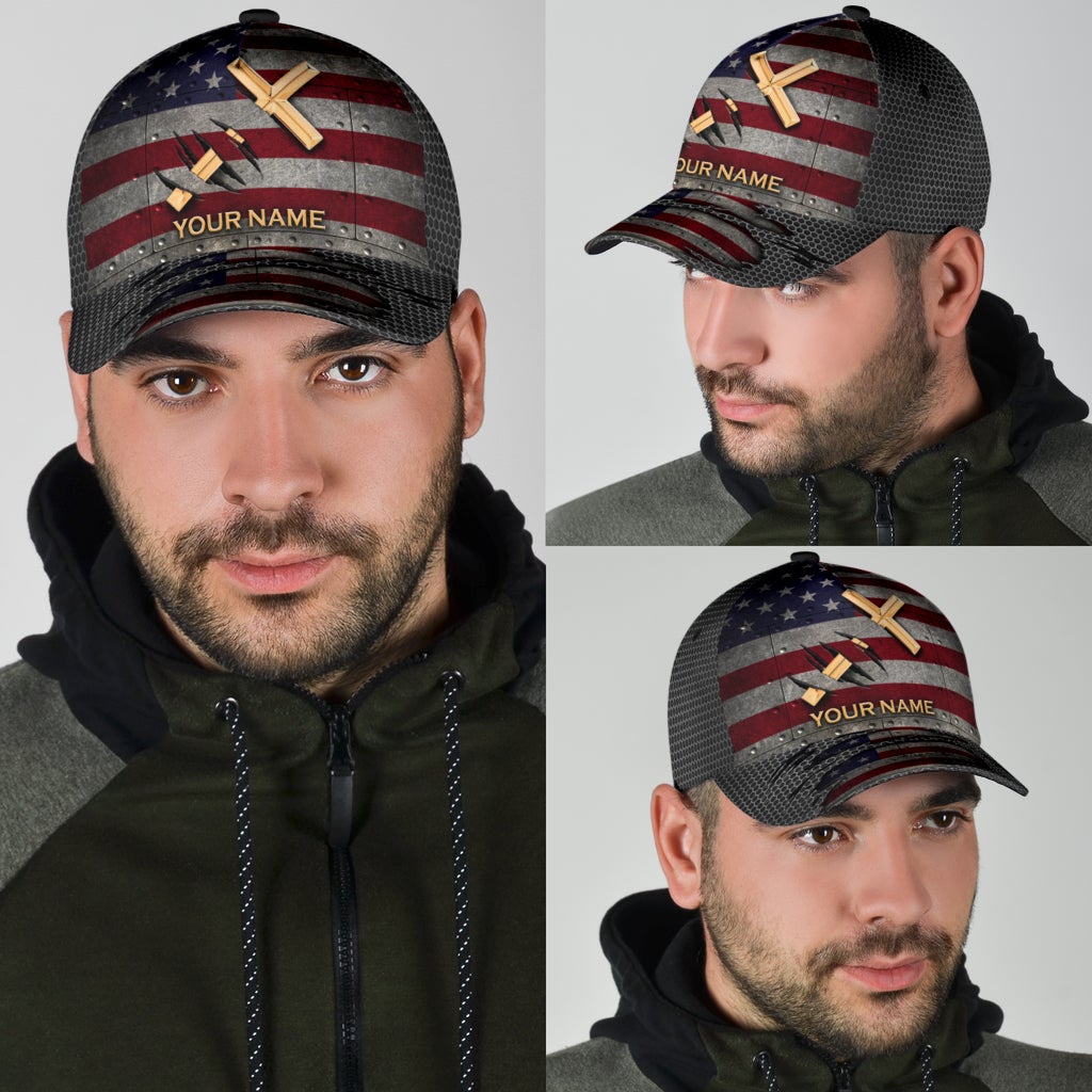 Custom Faith American Flag Classic Cap For Weekend Travel Outdoor Events And Casual Outfits