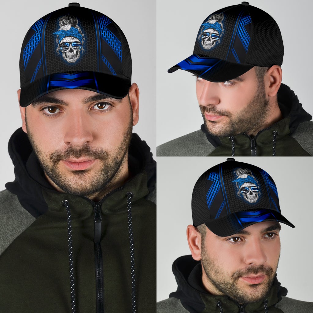 Thunder Blue Skull Storm Classic Cap For Comfortable Casual Wear Holidays And Outdoor Trips