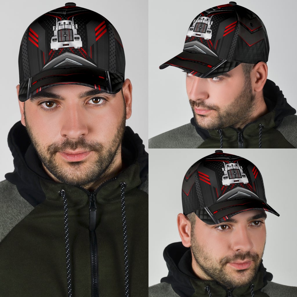 Truck Metal Carbon Black Red Classic Cap For Beach Outings Holidays And Thoughtful Everyday Style