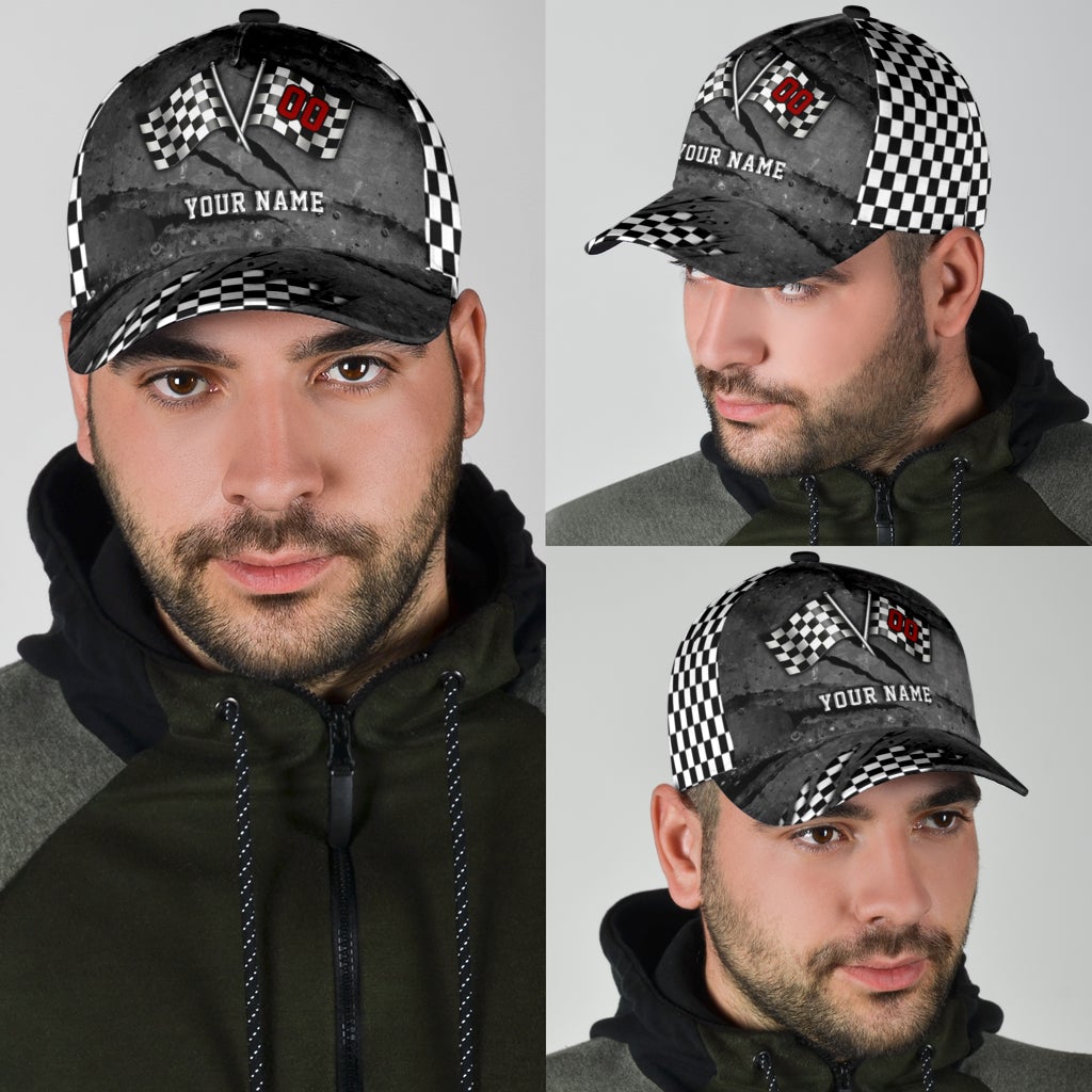 Custom Racing Personalized Name Number Classic Cap For Travel Adventures Weekend Wear And Casual Style