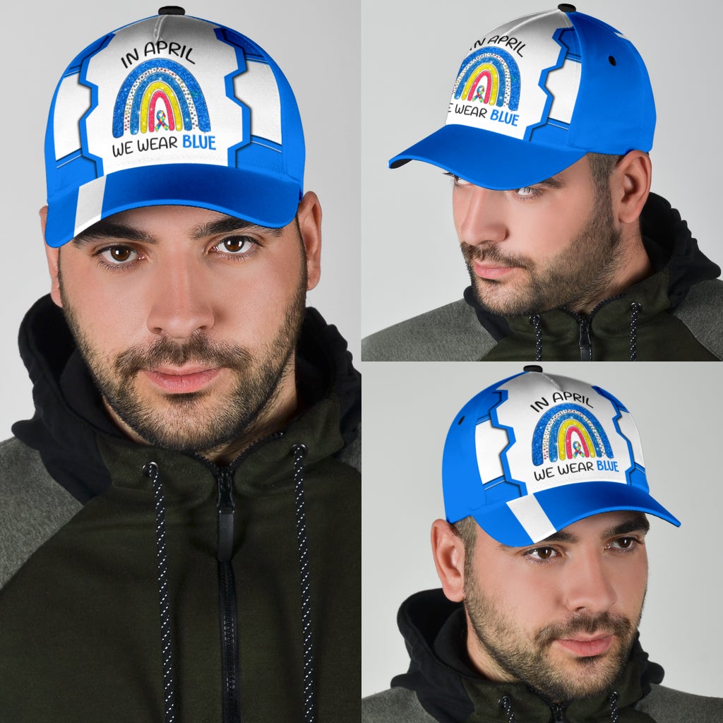 Blue Autism April Awareness Classic Cap For Summer Vacations Parties And Outdoor Events