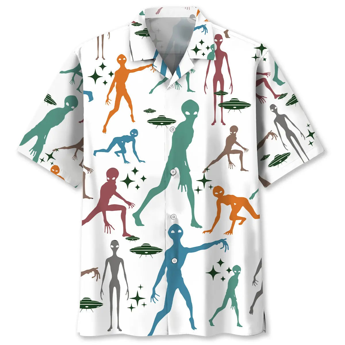 Funny Alien Hawaiian Shirt For Beach Travel, Relaxed Getaway, And Memorable Gifting