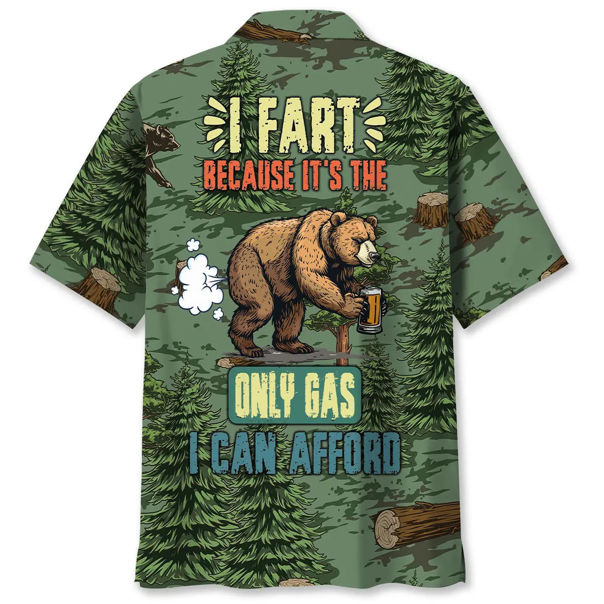 Funny Bear Fart Hawaiian Shirt For Poolside Gathering, Vacation Cruise, And Summer Event Style