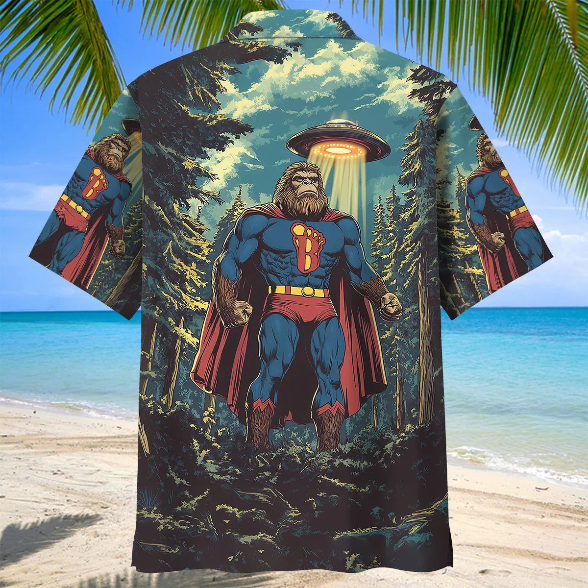 Funny Bigfoot Hero Hawaiian Shirt