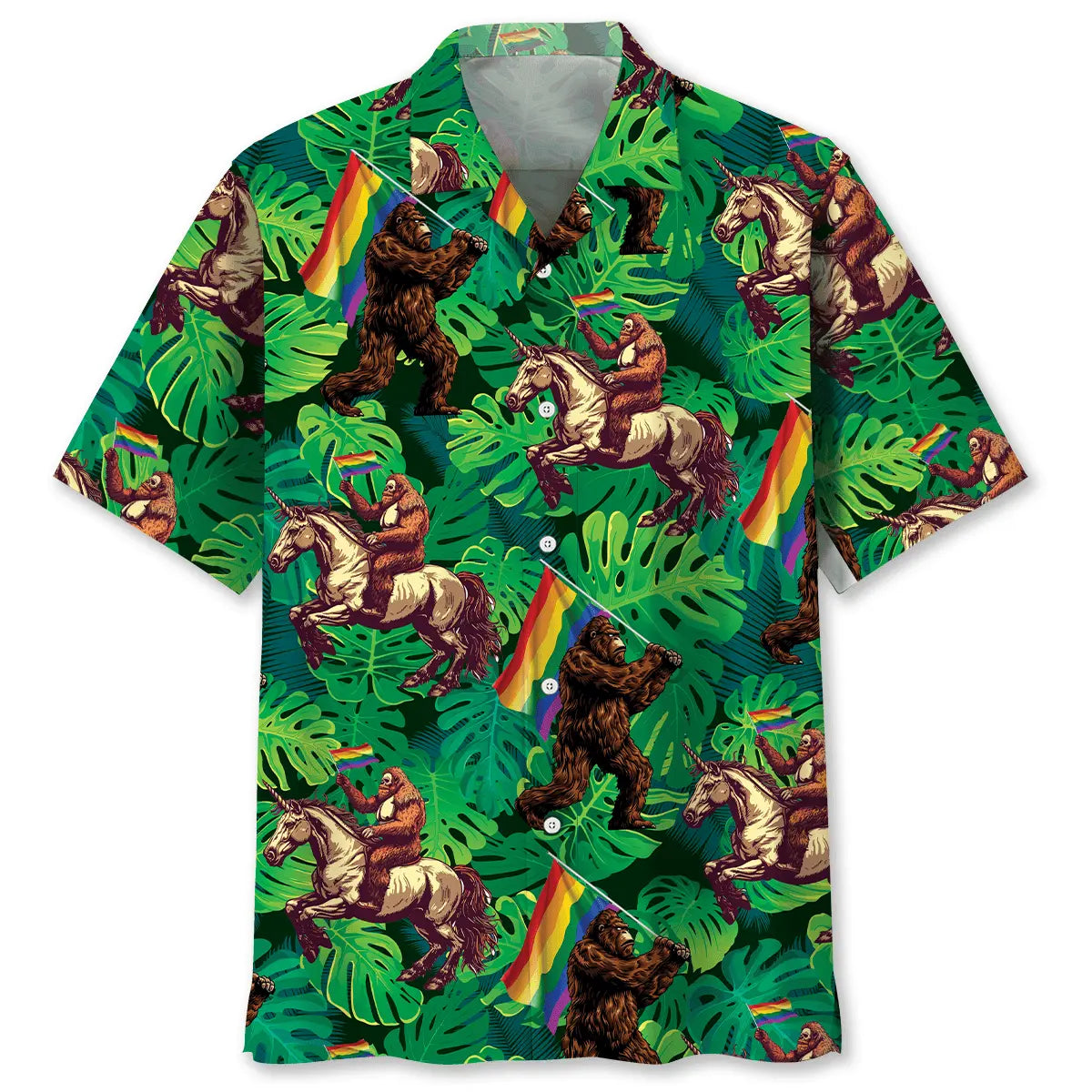 Funny Bigfoot Pride Hawaiian Shirt For Vacation Cruise, Beachside Event, And Memorable Gifting