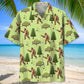 Funny Bigfoot UFO Hawaiian Shirt For Animal Lovers, Beach Travel, And Casual Summer Style