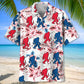 American Funny Bigfoot Hawaiian Shirt For Summer Celebrations, Resort Days, And Relaxed Everyday Wear