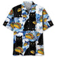 Funny Black Cat Taco Blue Hawaiian Shirt For Island Vacations, Weekend Events, And Relaxed Everyday Outfits