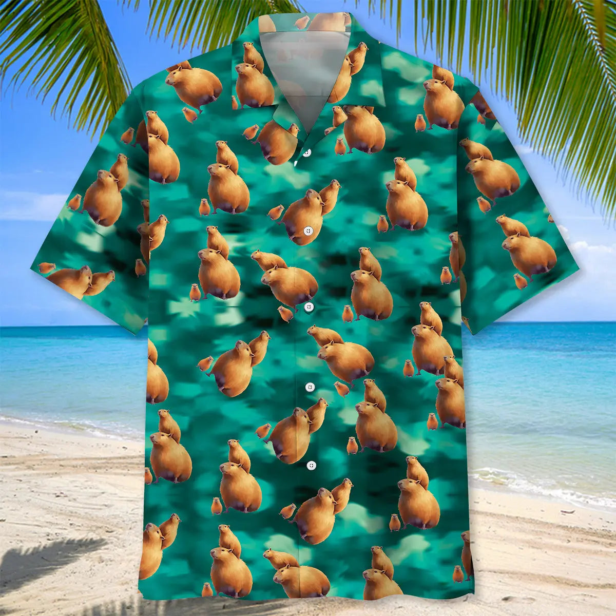 Funny Capybara Standing Hawaiian Shirt For Resort Trips, Coastal Parties, And Warm Weather Style