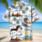 Funny Dachshunds Playing Hawaiian Shirt For Summer Vacation, Beach Travel, And Casual Wear