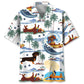 Funny Dachshunds Playing Hawaiian Shirt For Summer Vacation, Beach Travel, And Casual Wear