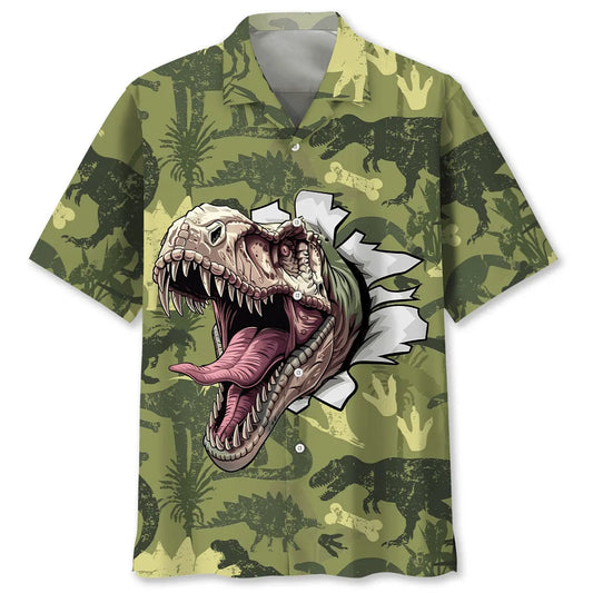 Funny Dinosaur Surfing Hawaiian Shirt For Outdoor Event And Thoughtful Gifting